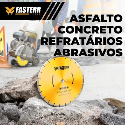 10 Disco De Corte Serra Diamantada 350mm P/ Asfalto Fasterr