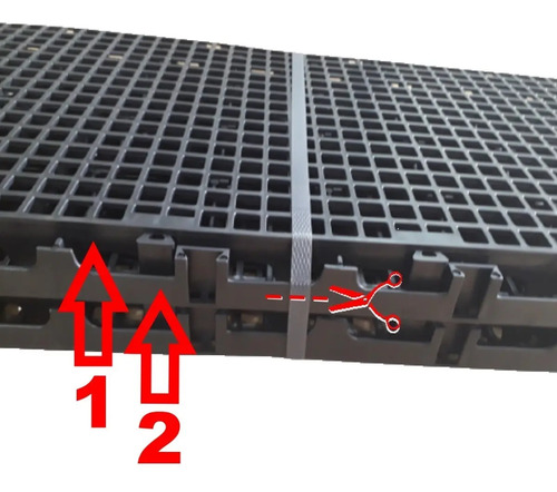 10 Pcs Pallet Estrado Plásticos Preto 25x50x2,5cm Piso Palete Plástico Modular Marwell