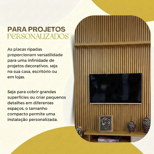 10 Placas Autocolantes Painel Madeira Ripada Montável 90x16