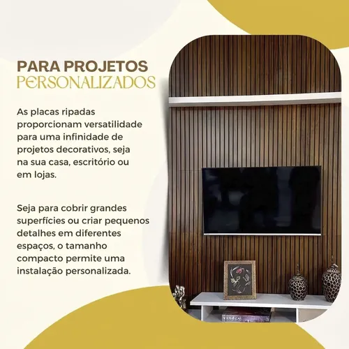 10 Placas Autocolantes Painel Madeira Ripada Montável 90x16