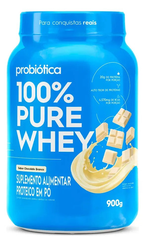 100 pure whey 900g pote sabores novos probiotica chocolate