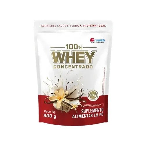 100 whey concentrado 900g growth supplements baunilha