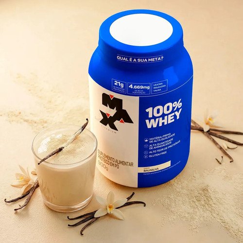 100% Whey Protein Concentrado 900g Baunillha
