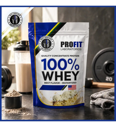 100% Whey Quality Concentrate Protein Refil 900g - Profit Sabor Leite Niño