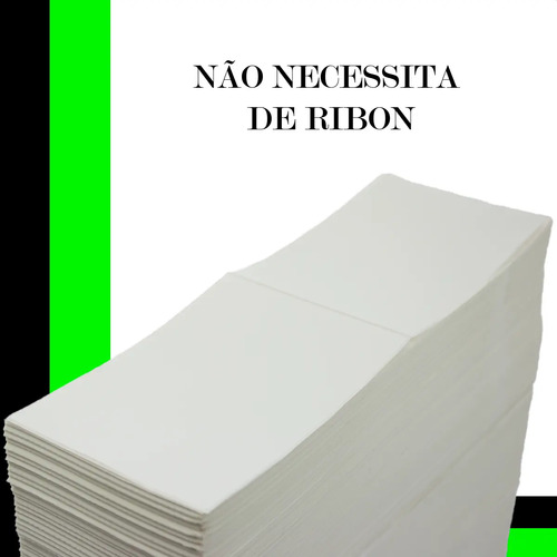 10.000 Etiquetas 100x150 10x15 Térmica Serrilha Resma Cor Branco Desenho Impr
