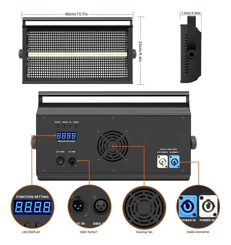 1000w 8+8 Strobo Atomico Led Rgbw Dmx Com Fita Dj Para Festa