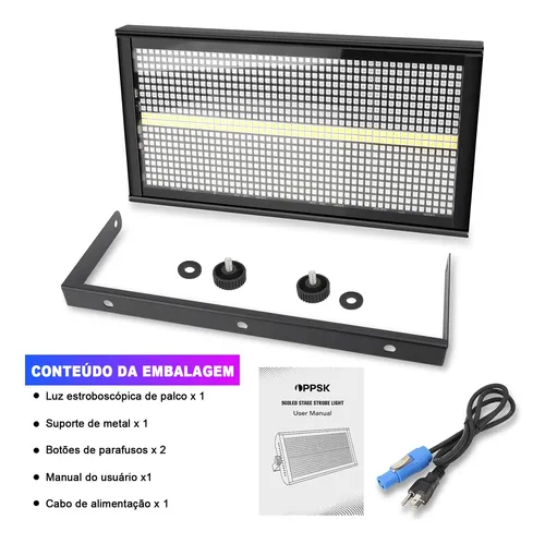1000w 8+8 Strobo Atomico Led Rgbw Dmx Com Fita Dj Para Festa