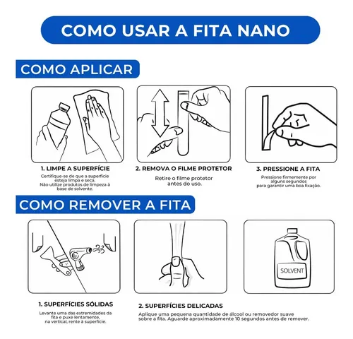 10m Fita Dupla Face Adesiva Nano Extra Forte Lavavel