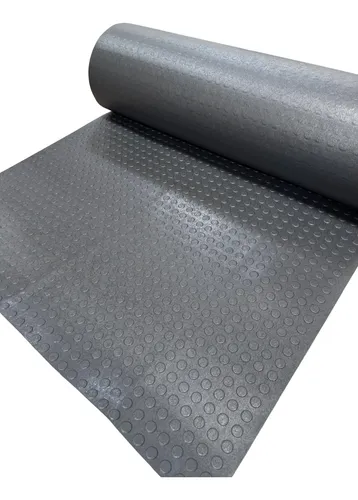 10m2 Piso Emborrachado Moeda Preto 3mm X Larg 1m X Comp 10m