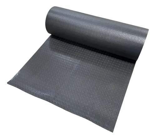 10m2 Piso Emborrachado Moeda Preto 3mm X Larg 1m X Comp 10m