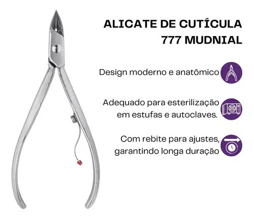12 Alicate De Cutícula Inox Premium Profissional Mundial 777