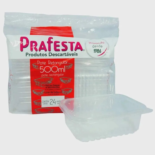 144un pote descartavel 500ml freezer microondas marmita