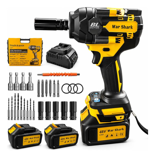 1500 nm chave de impacto profissional 48v brushless 2 bateri