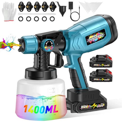 1500w pistola de pintura eletrica profissional 1400ml 26000m 1