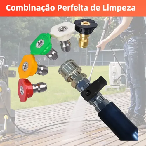 15m Mangueira Bico Registro Engate Rápido Lavadora P/karcher