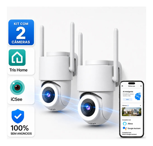 2 camera seguranca ip wifi icsee infravermelho prova dagua 1