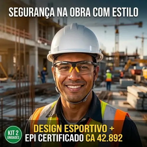 2 Óculos Proteção Anti Risco Epi Trabalho E Lazer Esportivo