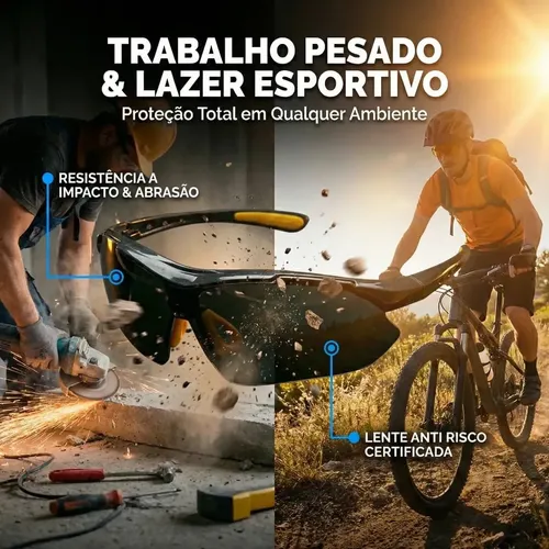 2 Óculos Proteção Anti Risco Epi Trabalho E Lazer Esportivo