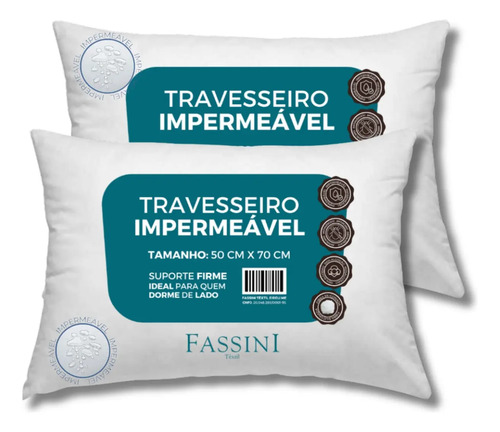2 travesseiros antialergico impermeavel 50x70 lavavel