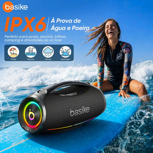 200w Caixa De Som Bluetooth Portátil 30000mah Boombox Ipx6 Basike Caixa Som Estéreo Bass Boost, Alta Hifi ,ajuste Graves / Agudos Com Rgb Luzes Led, Som Para Festa Cor Preto