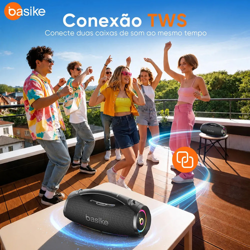 200w Caixa De Som Bluetooth Portátil 30000mah Boombox Ipx6 Basike Caixa Som Estéreo Bass Boost, Alta Hifi ,ajuste Graves / Agudos Com Rgb Luzes Led, Som Para Festa Cor Preto