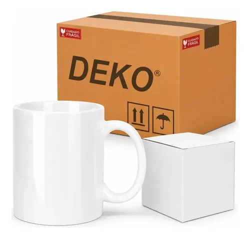 24 caneca branca ceramica sublimacao 325ml branca deko