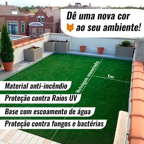 25m2 Grama Sintética Decorativa Esportiva Jardim 15mm 1mx25m