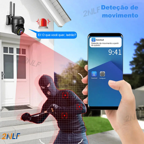 2nlf Câmera De Segurança Wi-fi Externa Power Adapter Com Resolução Ip66 4mp Eseecloud App