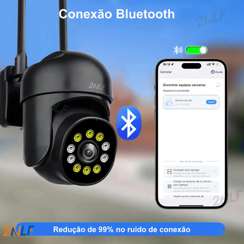 2nlf Câmera De Segurança Wi-fi Externa Power Adapter Com Resolução Ip66 4mp Eseecloud App