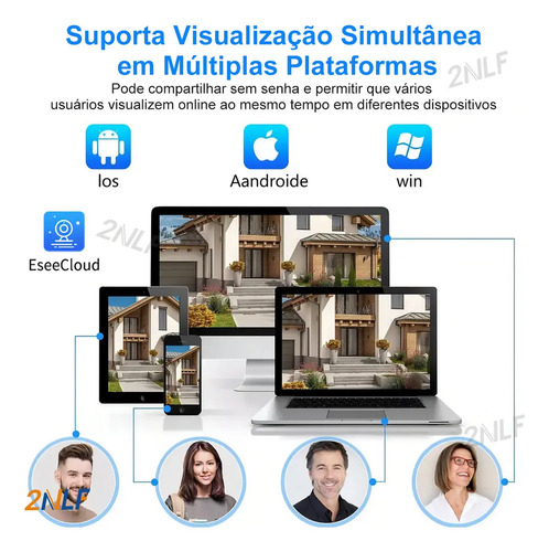 2nlf Câmera De Segurança Wi-fi Externa Power Adapter Com Resolução Ip66 4mp Eseecloud App