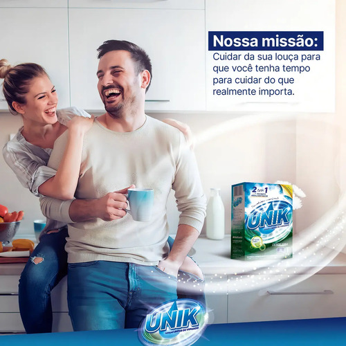 2x Detergente Para Maquina De Lavar Louça Sabão Pó Unik 1kg
