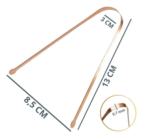 2x Raspador De Lingua Em Cobre Com Identificador Ayurveda