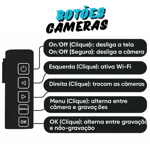 3 Câmera Wifi Automotiva Veicular Carro Com Hd Noturna 1080p Icarbonx