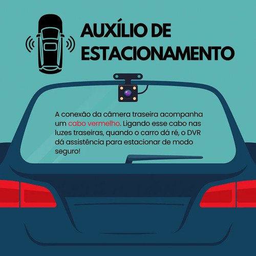 3 Câmera Wifi Automotiva Veicular Carro Com Hd Noturna 1080p Icarbonx