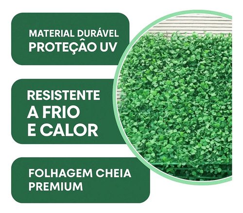 30 Placa Grama Buchinho 40x60 Jardim Vertical Artificial Noogs Para Area Interna e Externa Com Proteção UV