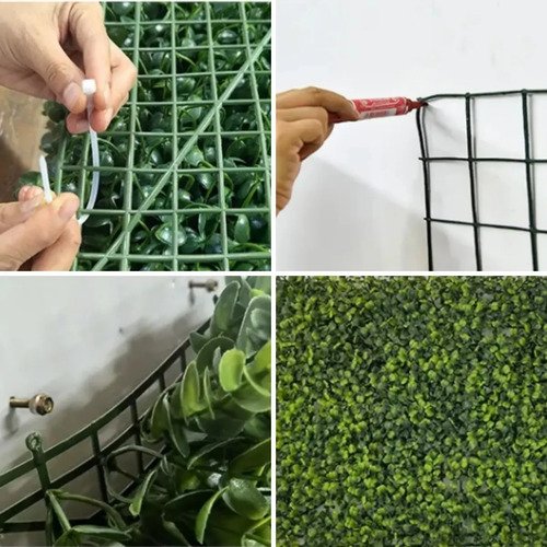 30 Placa Grama Buchinho 40x60 Jardim Vertical Artificial Noogs Para Area Interna e Externa Com Proteção UV