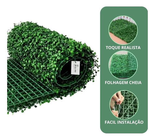 30 Placa Grama Buchinho 40x60 Jardim Vertical Artificial Noogs Para Area Interna e Externa Com Proteção UV