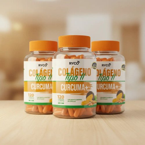 3x Cúrcuma + Colágeno Tipo 2 - 360 Cápsulas De 500mg Ryco