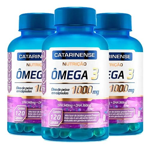 3x Ômega 3 Original Catarinense Pharma 1000mg 120 Cápsulas