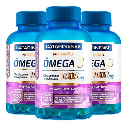 3x Ômega 3 Original Catarinense Pharma 1000mg 120 Cápsulas