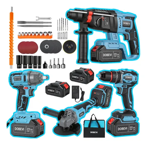 4 em 1 kit ferramenta eletrica furadeira impacto brushless