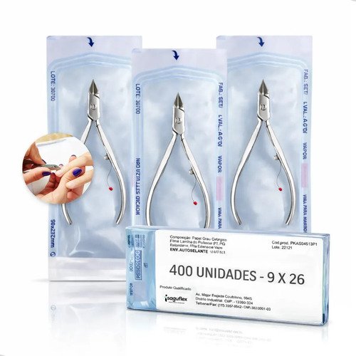 400 envelopes p esterilizacao alicate autoclave 9cm x 26cm