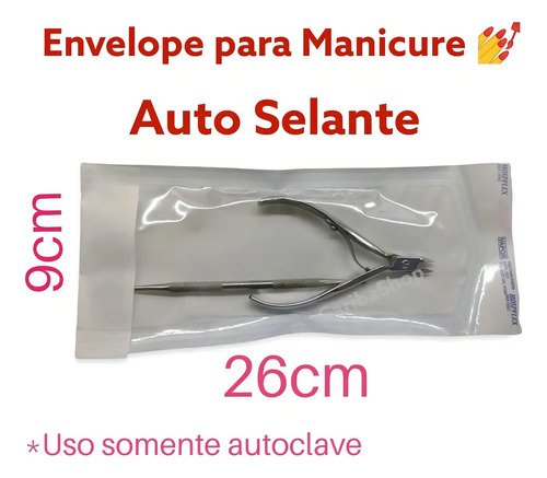 400 Envelopes P/ Esterilização Alicate Autoclave 9cm X 26cm