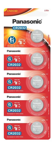 5 baterias panasonic cr2032 3v 01 cartela