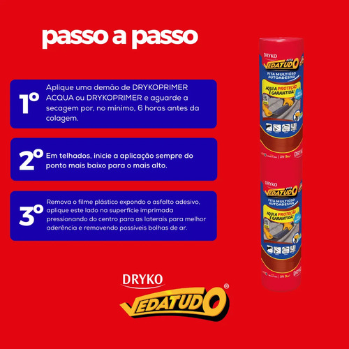 5 Manta Asfáltica Auto Adesiva Terracota 90cm X 10m Vedatudo