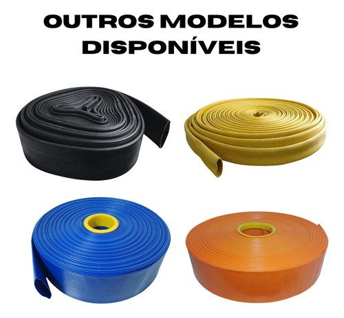 50 Metros Mangueira Flat/achatada Azul Irrigação 6 Polegadas Azul