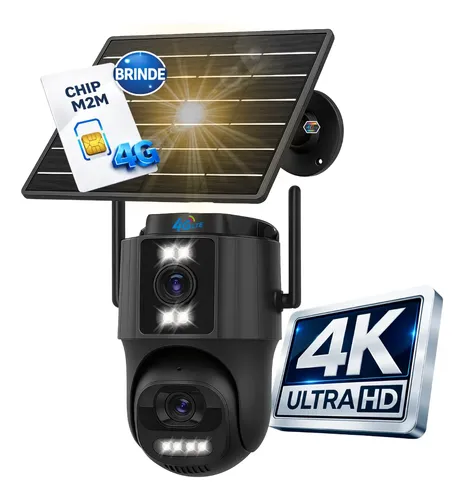 5g4g camera seguranca solar visao noturna bateria 7800mah