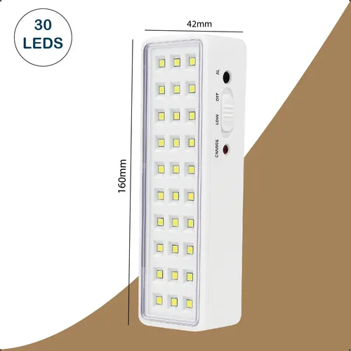 6 Luminária Emergência Lâmpada 30 Leds Recarregável Bivolt