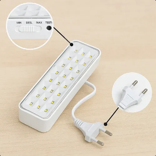 6 Luminária Emergência Lâmpada 30 Leds Recarregável Bivolt