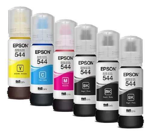 6 Tintas T544 Para Epson L3250 L3150 L3210 L1250 L5290 L5590